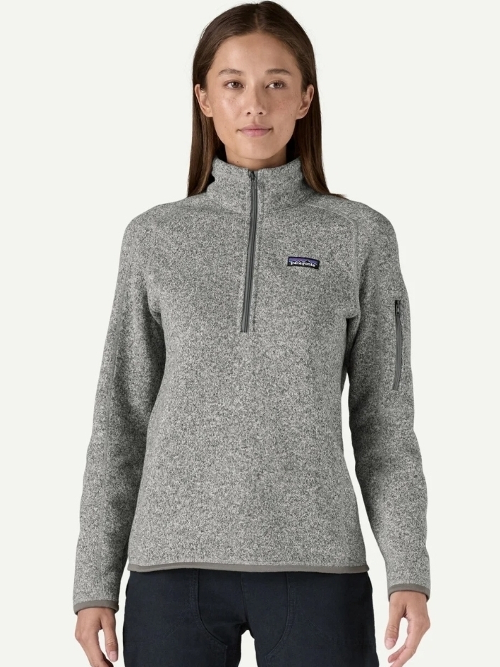 Patagonia Women's Gray Quarter-Zip Fleece Pullover Size M